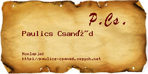 Paulics Csanád névjegykártya